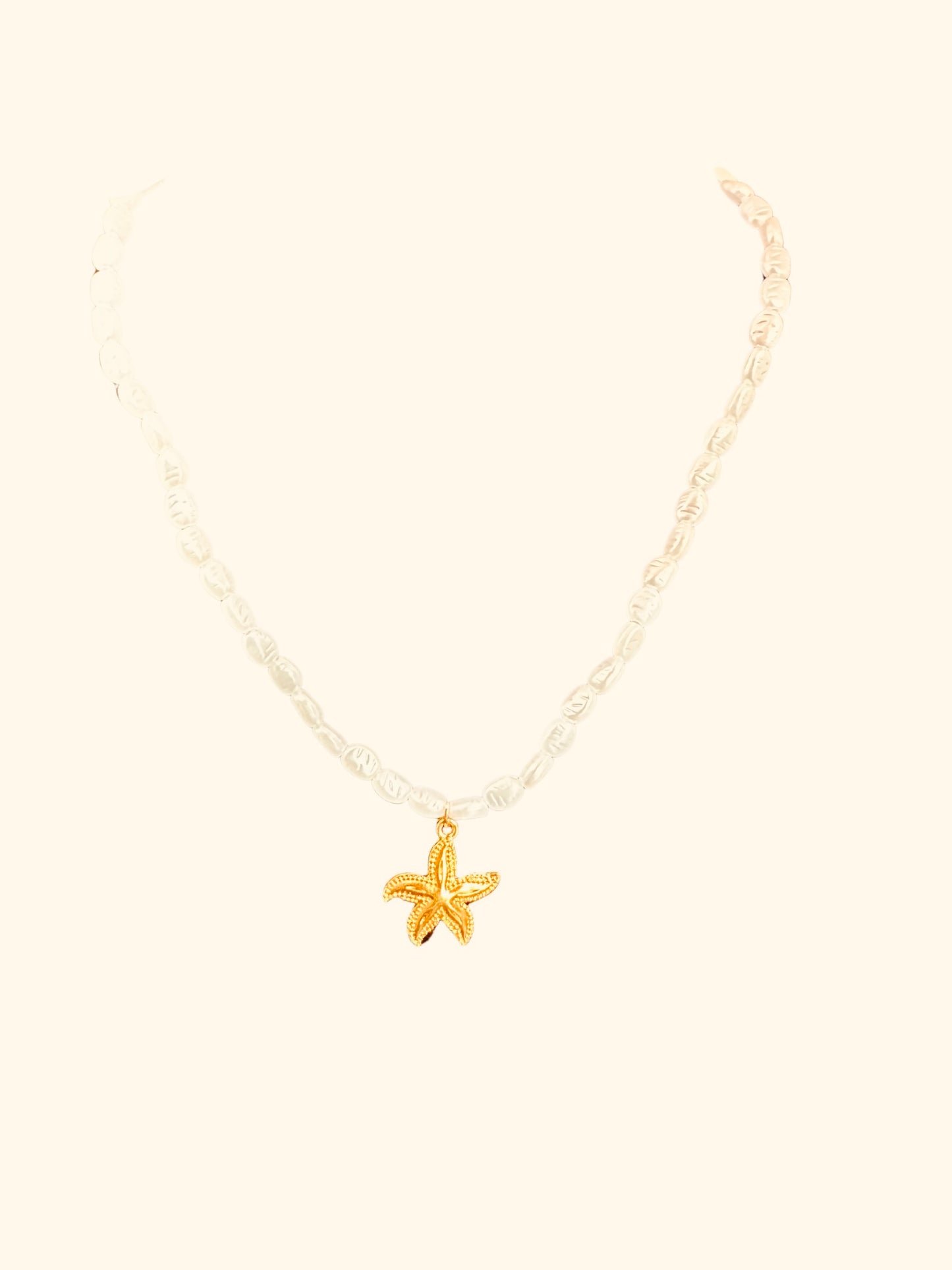 Collier perlé étoile de mer