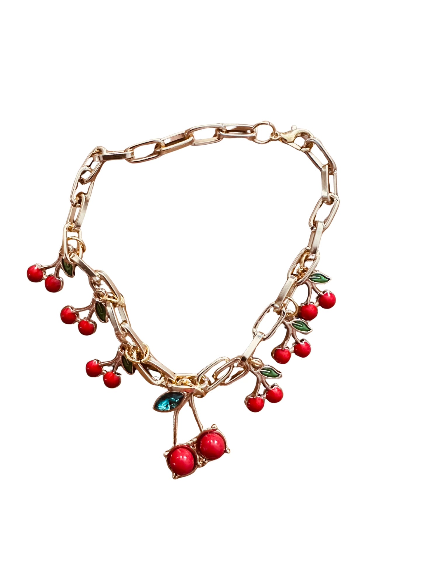 Bracelet breloque cerise