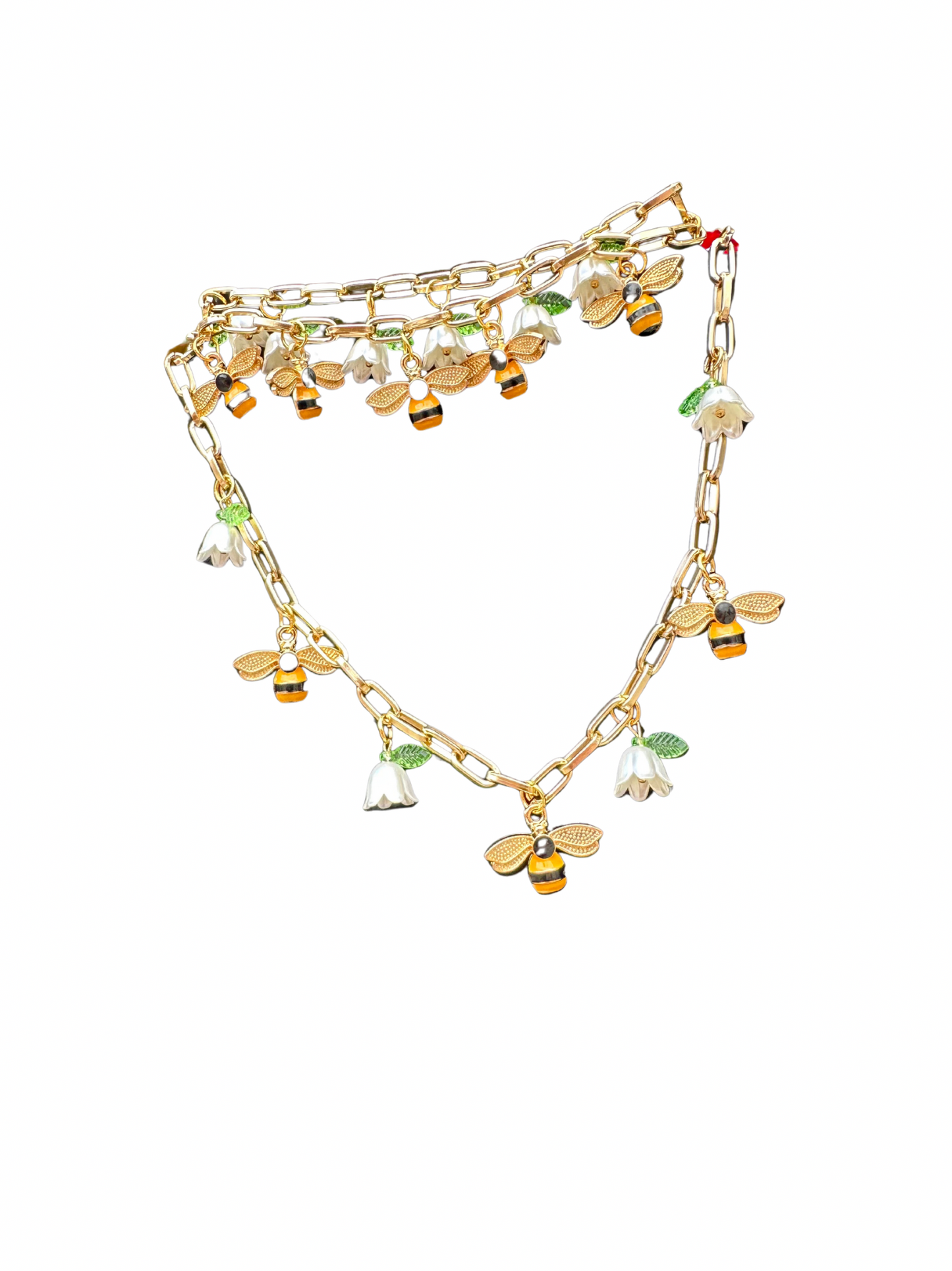 Collier et bracelet fait main abeilles fleur