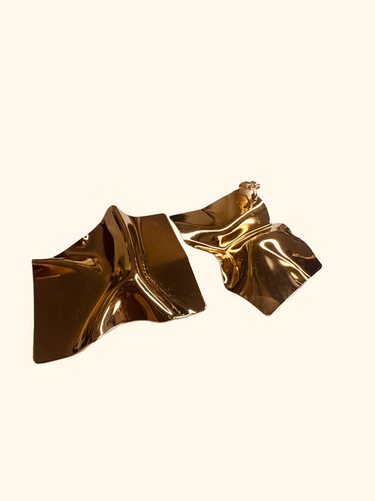 Boucles d’oreilles à clip feuilles d’or