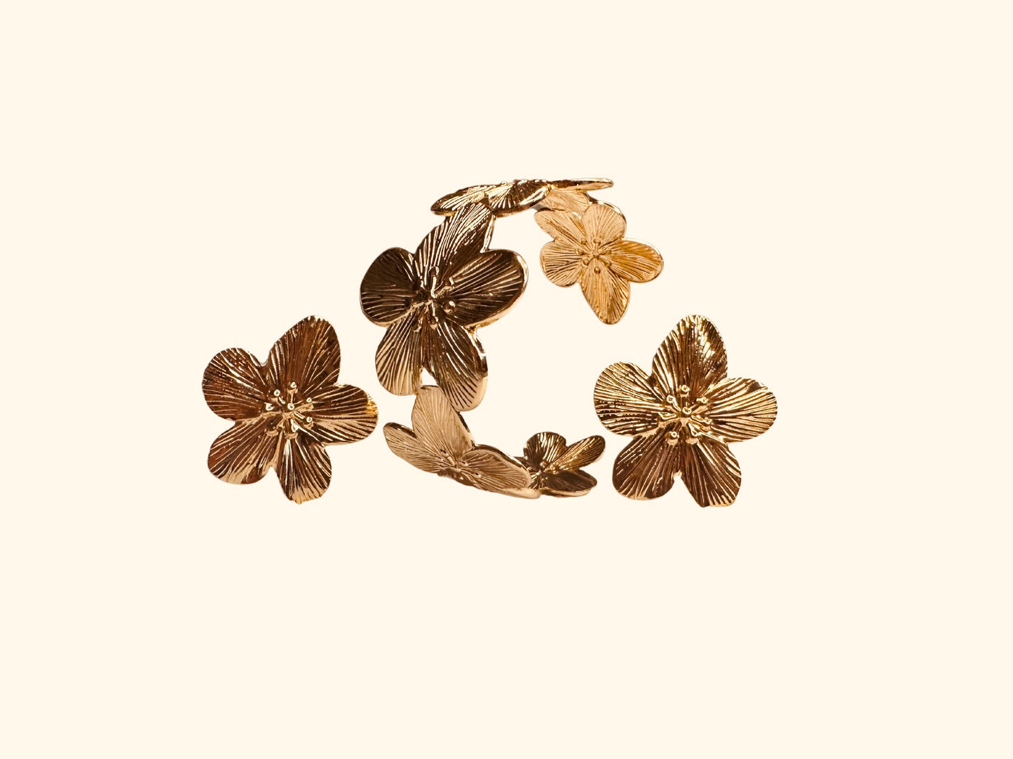 3 pièces 1 paires de boucles d’oreilles et son bracelet assorti